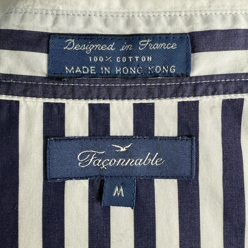 Vtg Falconnable Men American Flag Shirt M Stripe Cotton Luxury France Old Money - Picture 5 of 8
